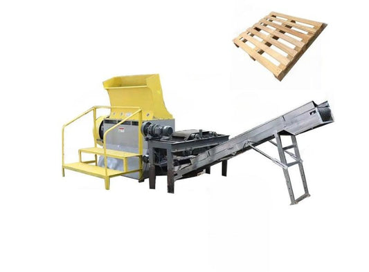 Broyeur de palettes industriel - 60 Palettes/heure avec séparateur de métaux
