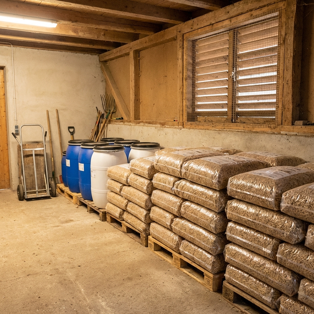 stockage-pellets-paille-sacs-bidons